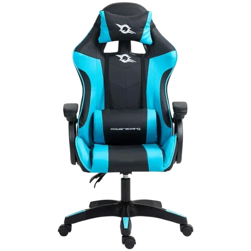 PowerGaming Altavoz Masaje Negro+Azul 120kg reposacabezas Silla